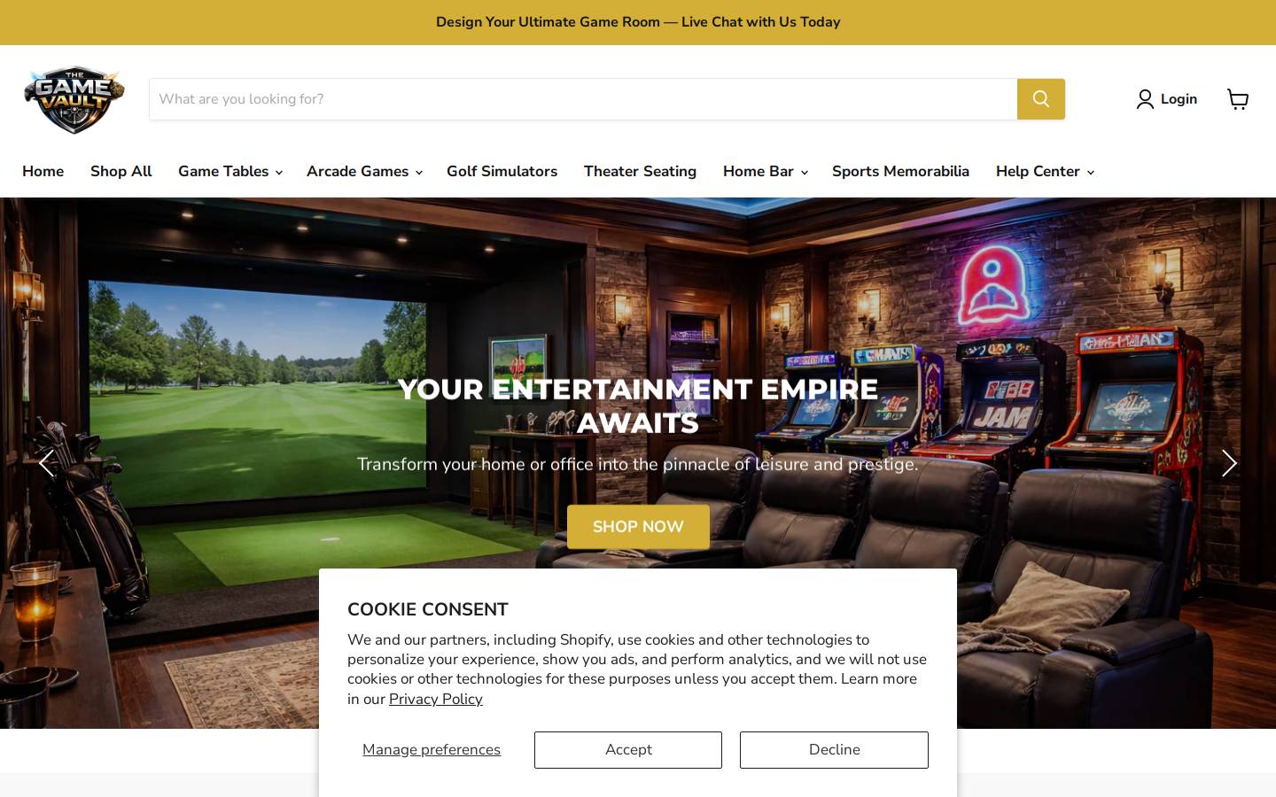 thegamevault.com homepage screenshot