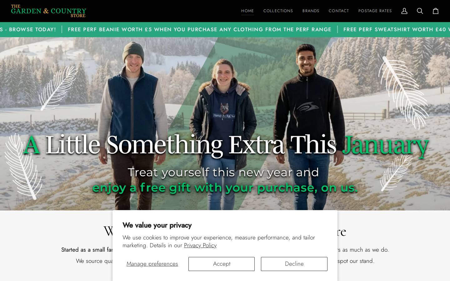 thegardenandcountrystore.com homepage screenshot
