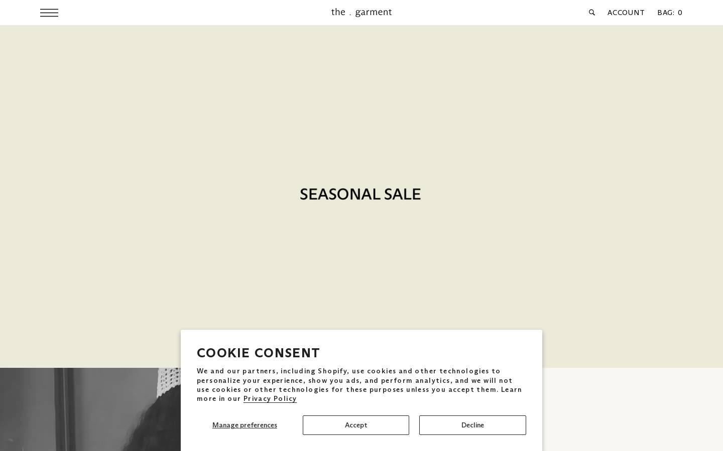thegarmentcopenhagen.com homepage screenshot