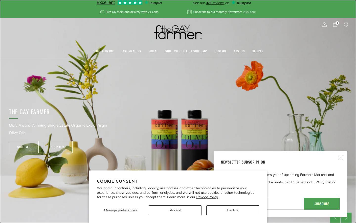 The Gay Farmer homepage screenshot