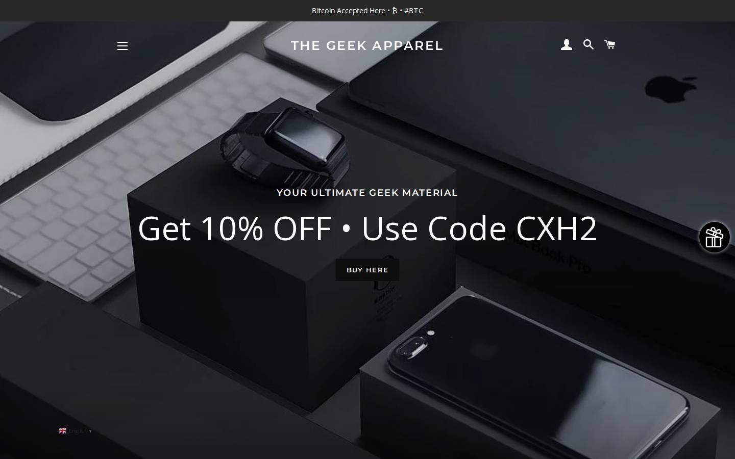 thegeekapparel.com homepage screenshot