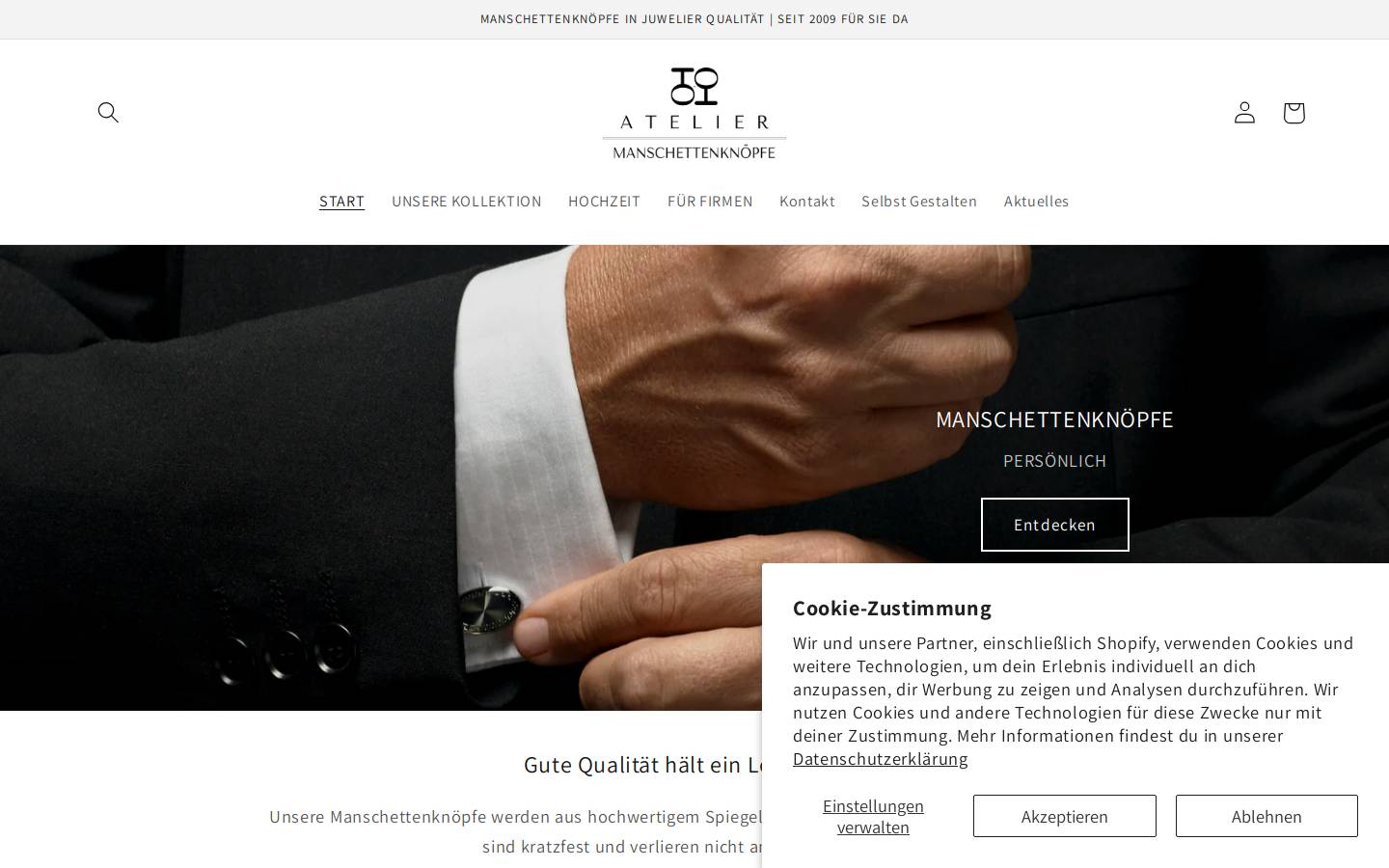 thegentleman-shop.de homepage screenshot