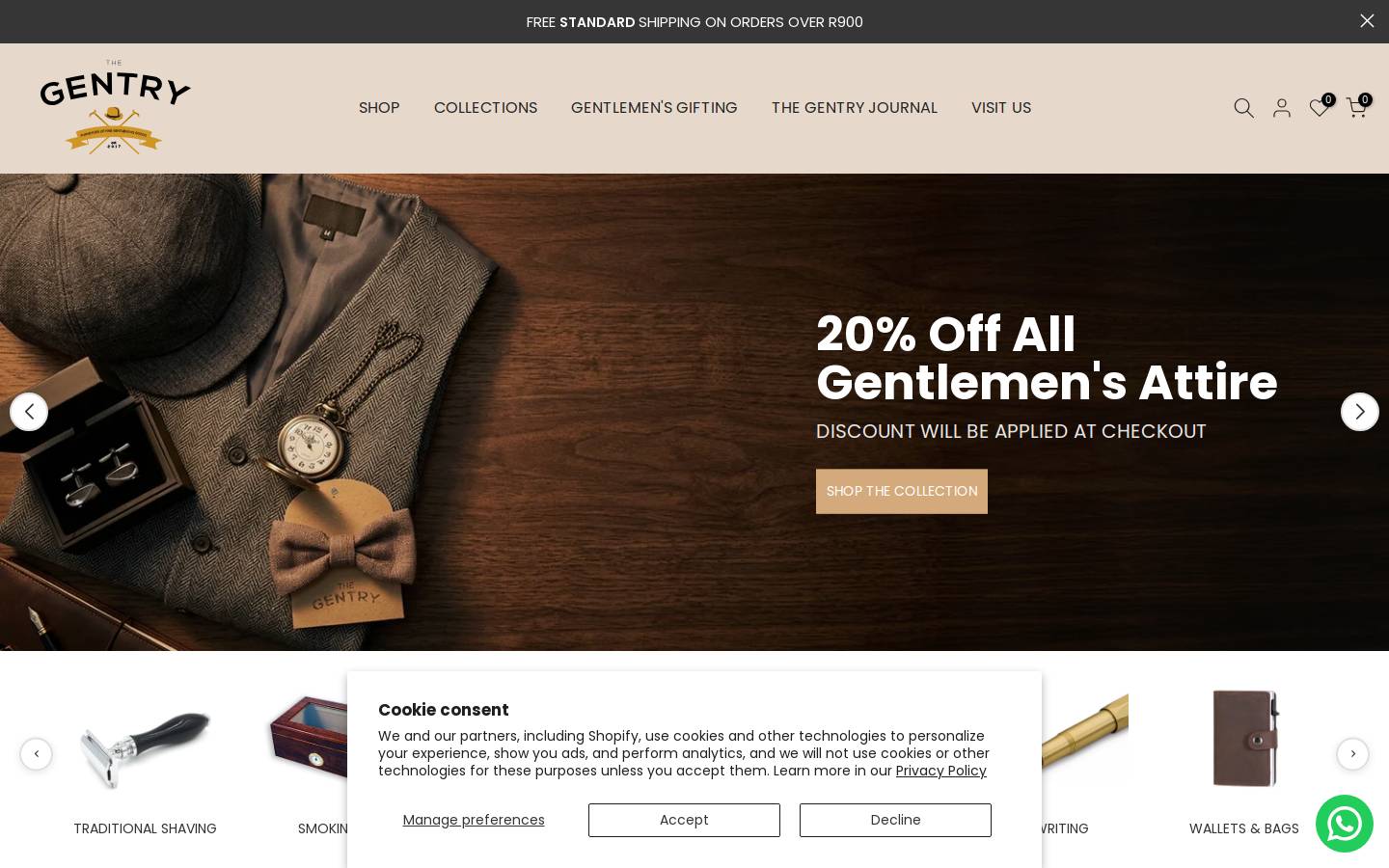 thegentry.co.za homepage screenshot
