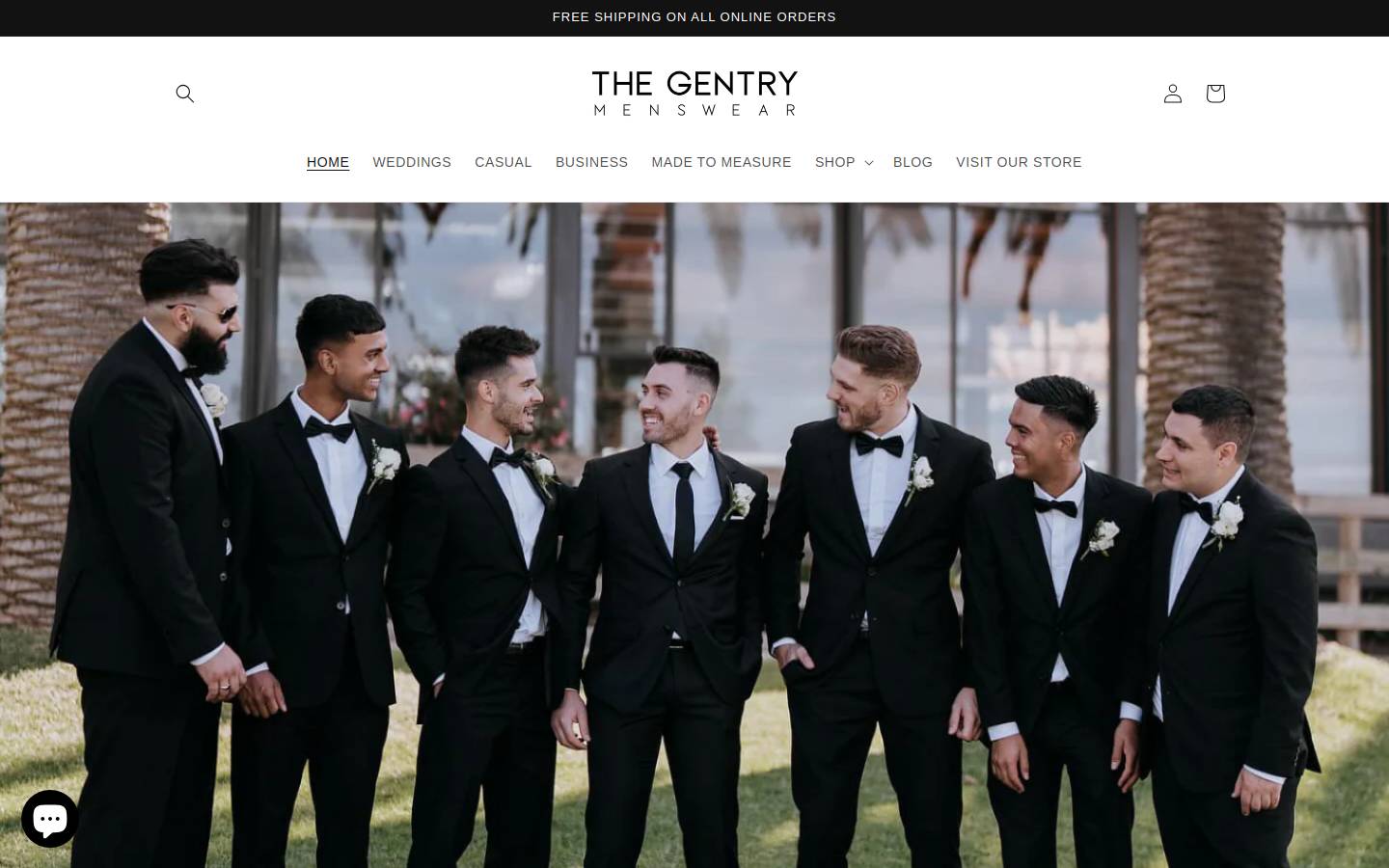 thegentrymenswear.com.au homepage screenshot