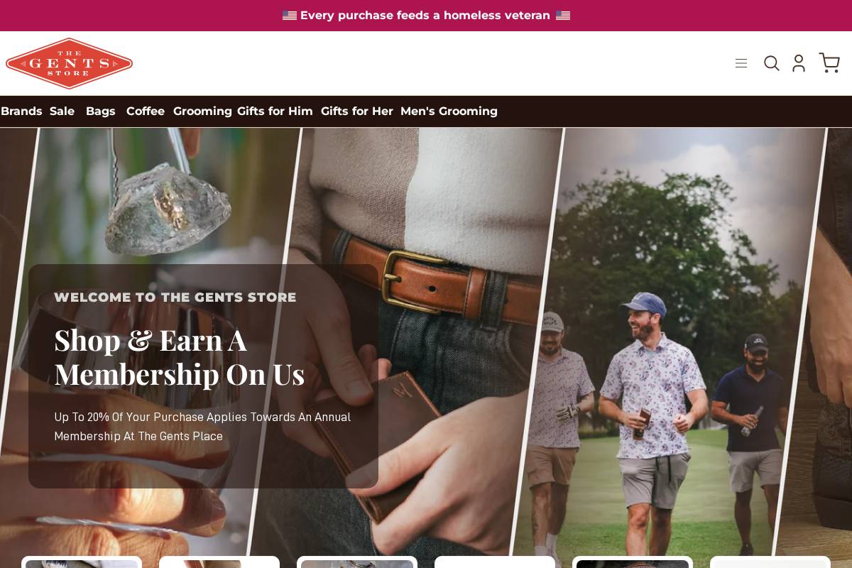 thegentsstore.com homepage screenshot