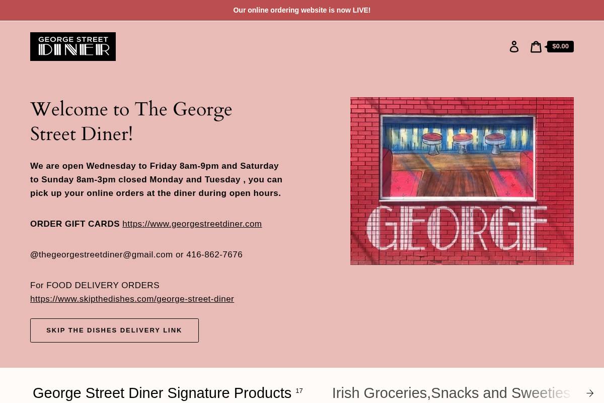 thegeorgestreetdiner.com homepage screenshot