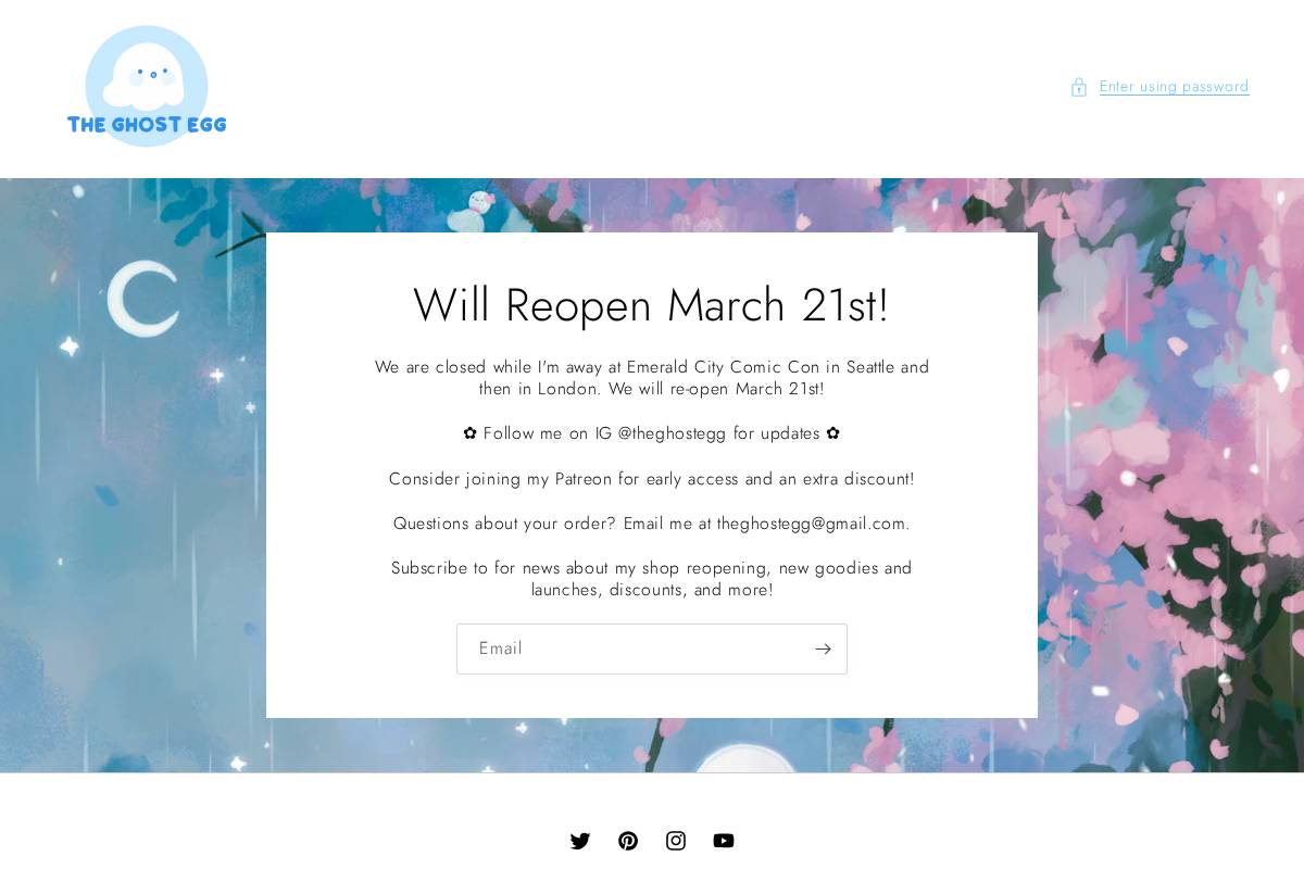 theghostegg.shop homepage screenshot