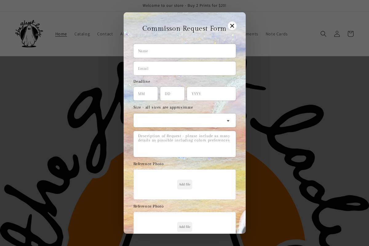 theghostlady.com homepage screenshot