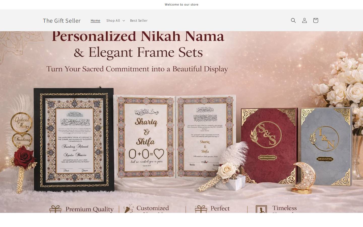 thegiftseller.com homepage screenshot