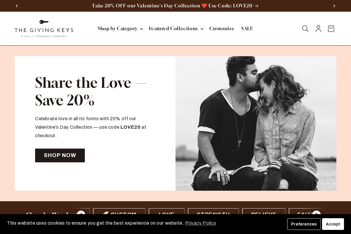 The Giving Keys homepage screenshot