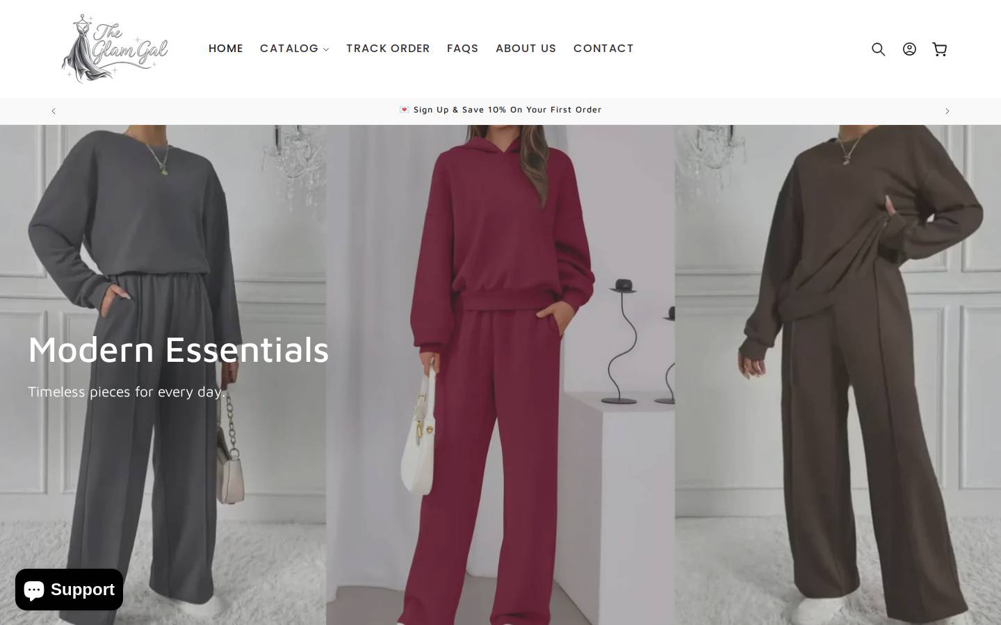 theglamgal.shop homepage screenshot