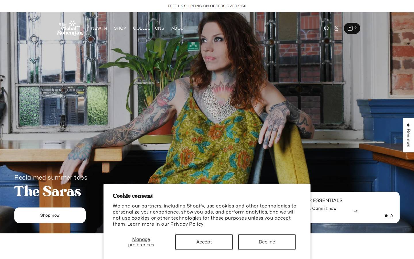 Theglobalbohemian homepage screenshot
