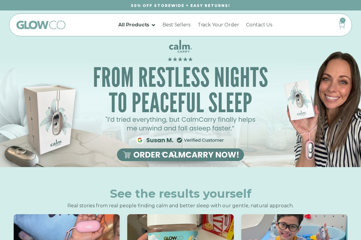 Glowco homepage screenshot