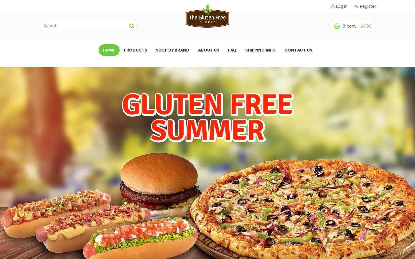 theglutenfreeshoppe.com homepage screenshot