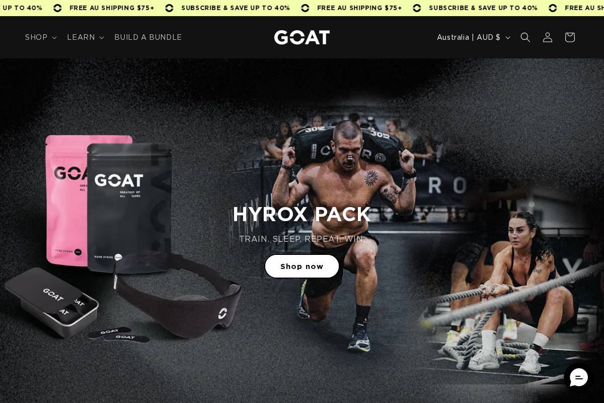 Thegoatco homepage screenshot