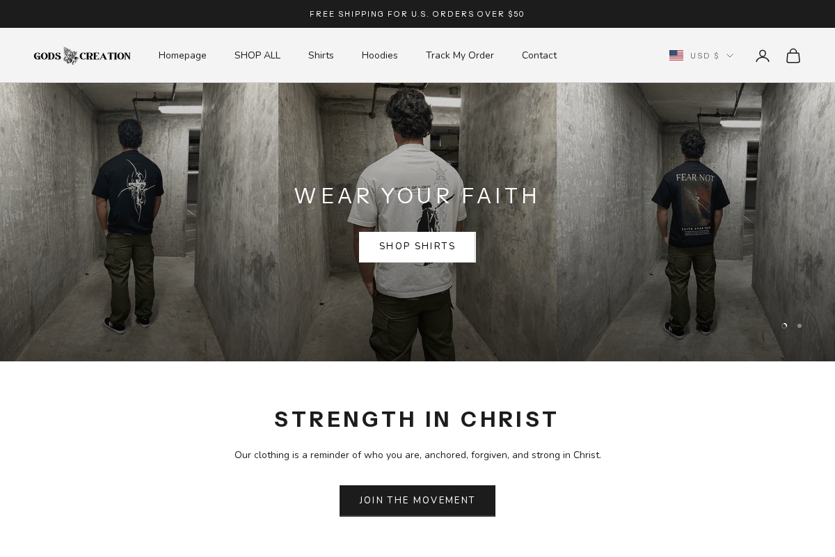 Gods Creation homepage screenshot