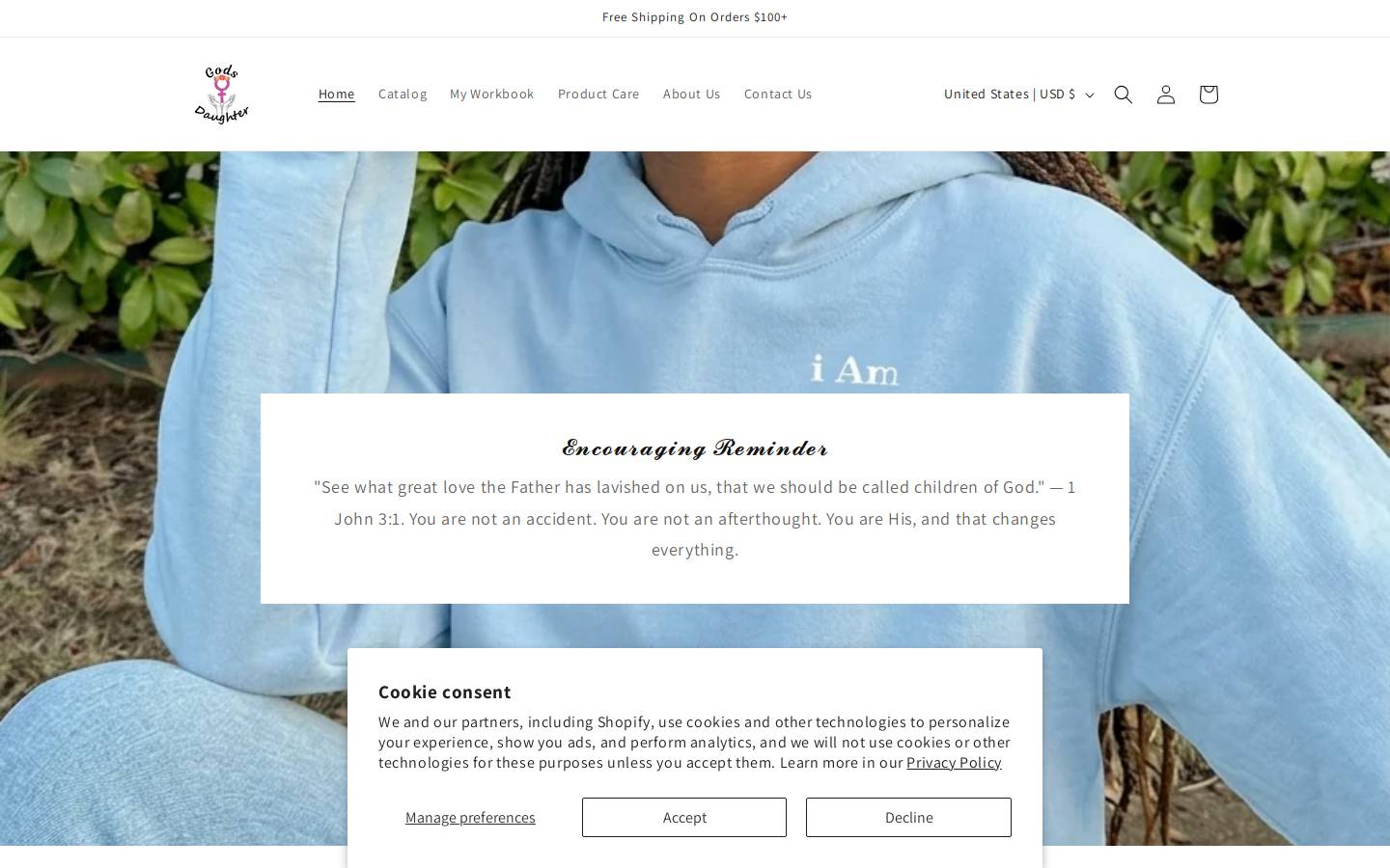 thegodsdaughter.com homepage screenshot