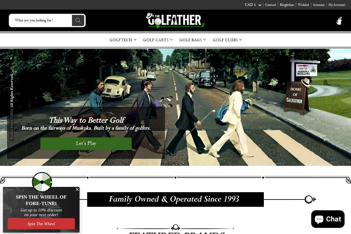 thegolfather.ca homepage screenshot