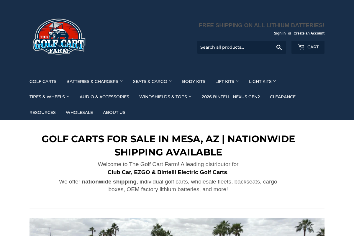 The Golf Cart Farm homepage screenshot