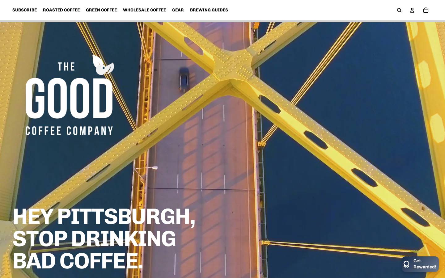 thegoodcoffeeco.com homepage screenshot