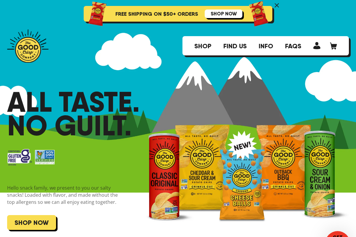 thegoodcrispcompany.com homepage screenshot