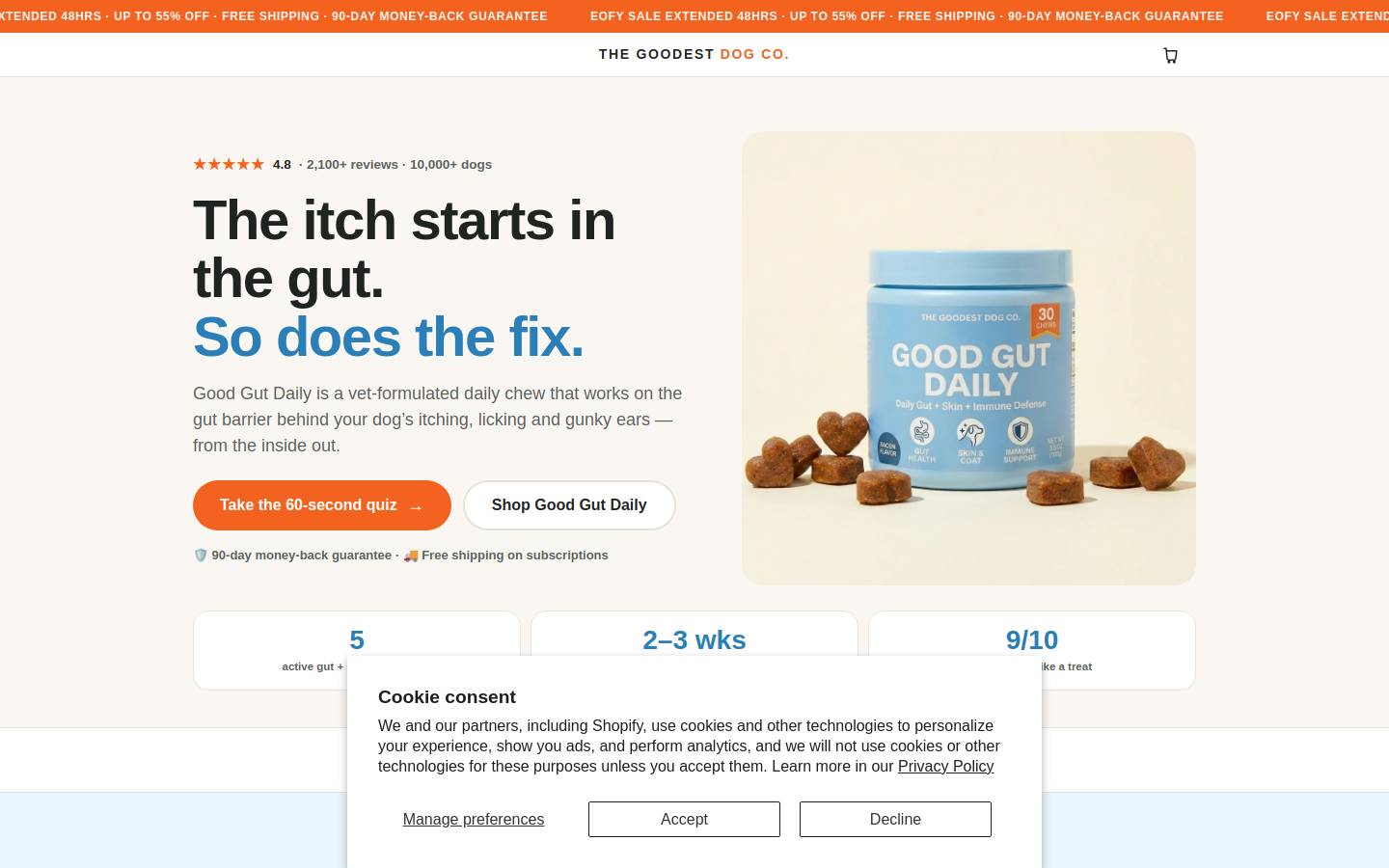 thegoodestdog.co homepage screenshot