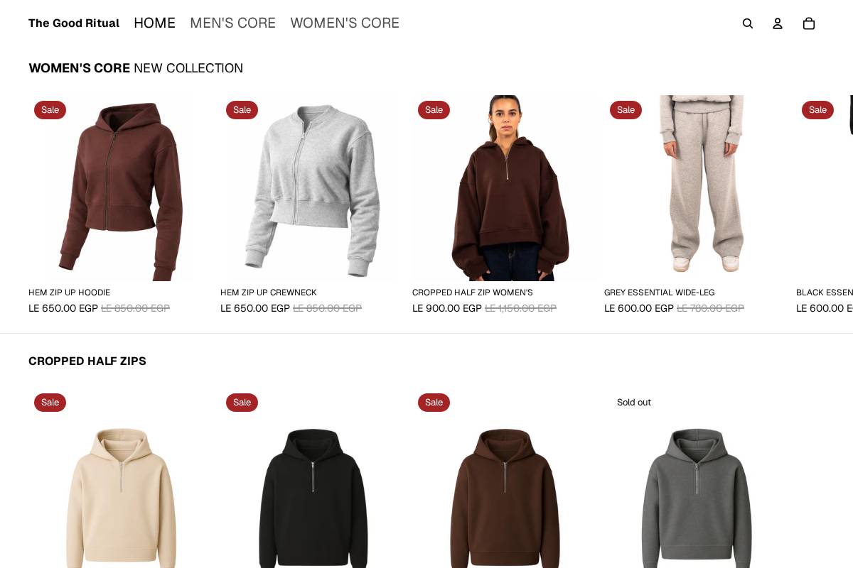 thegoodritualeg.com homepage screenshot