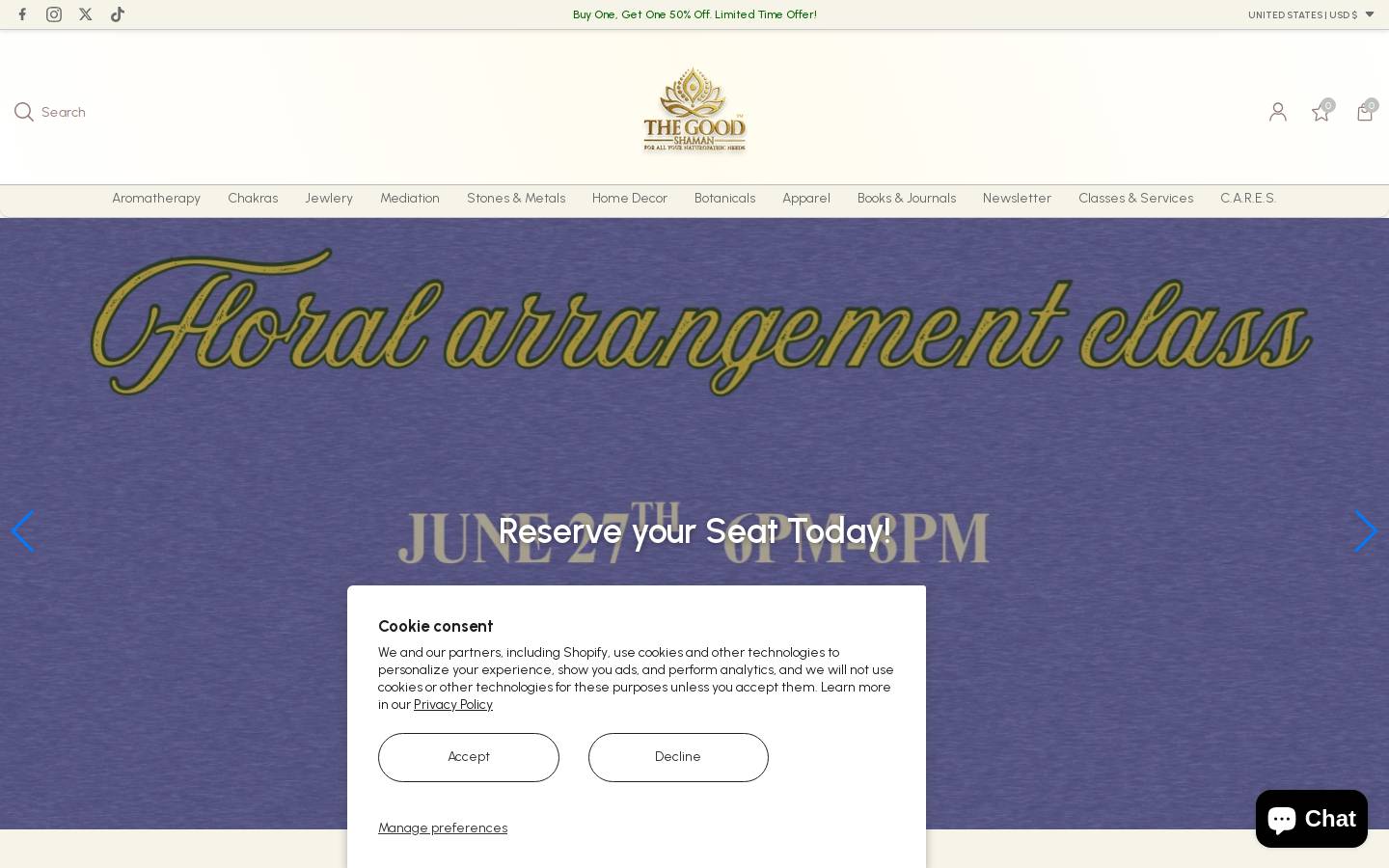 thegoodshaman.org homepage screenshot