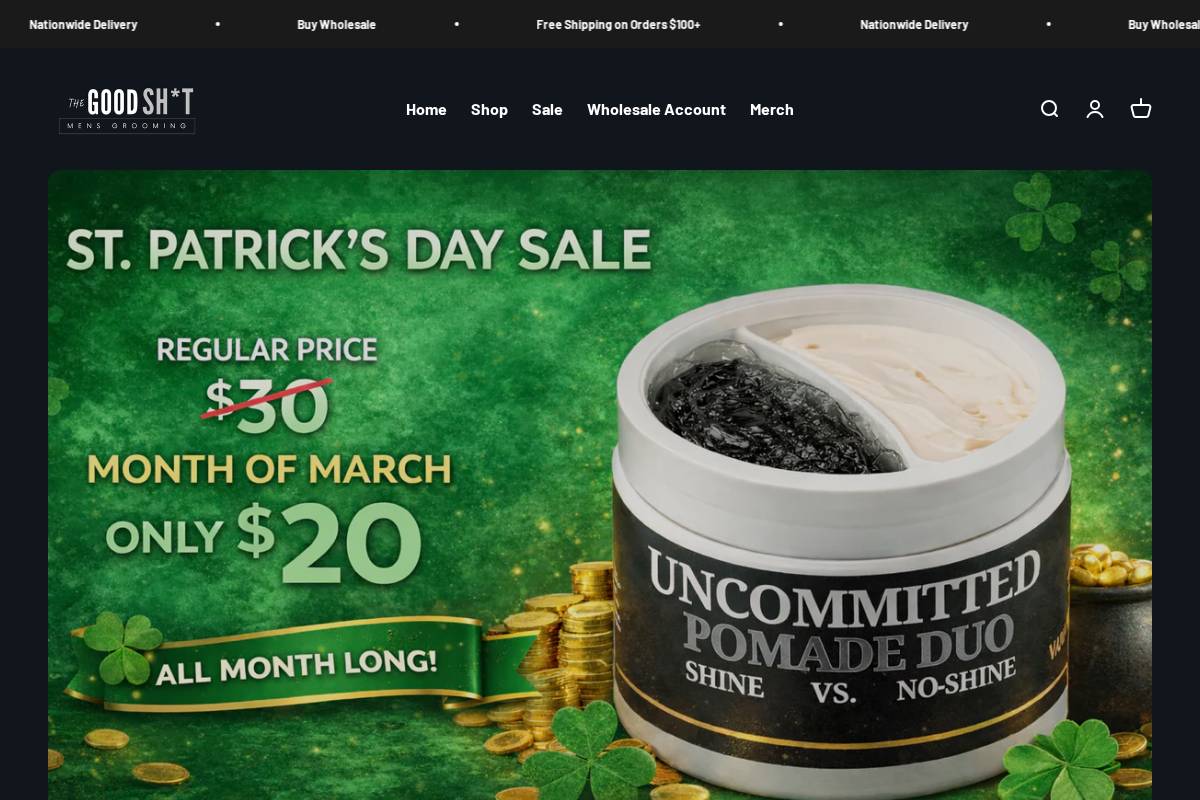 thegoodshitformen.com homepage screenshot