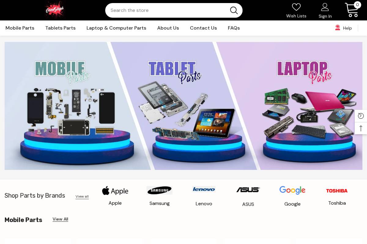 thegoodstuphstore.com homepage screenshot