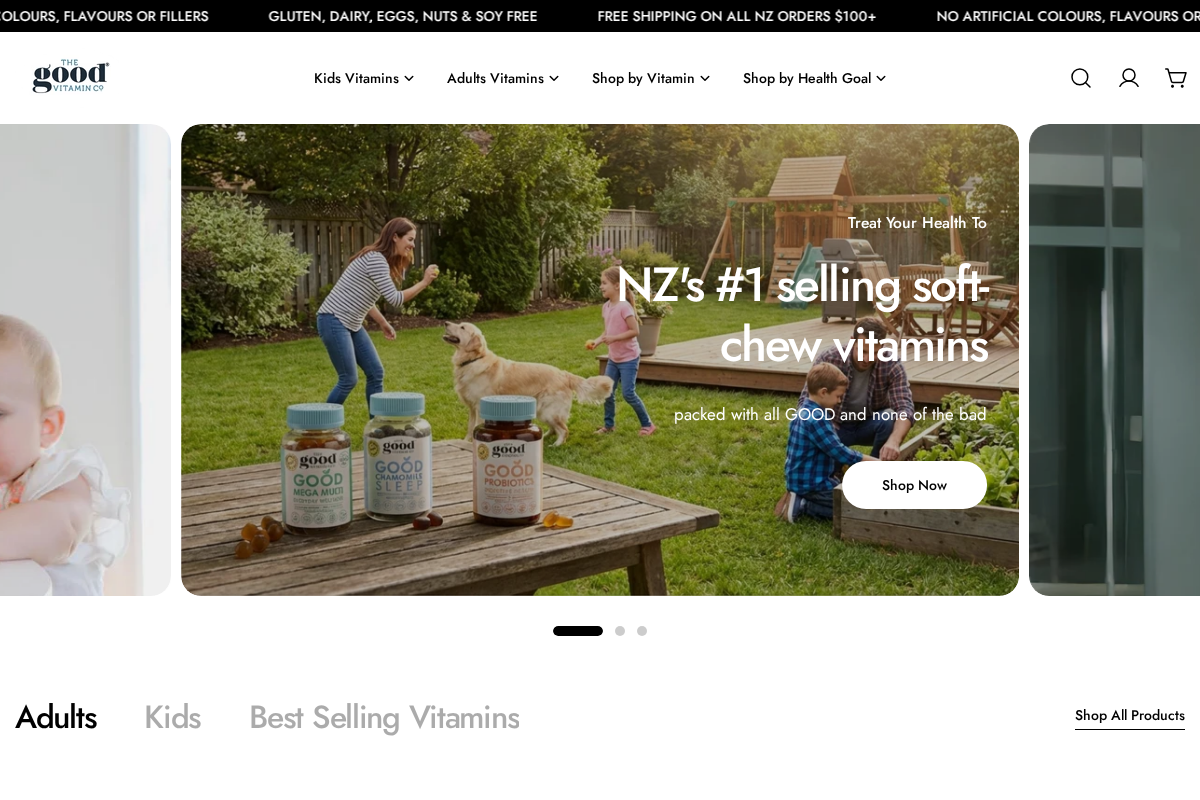 The Good Vitamin Co homepage screenshot