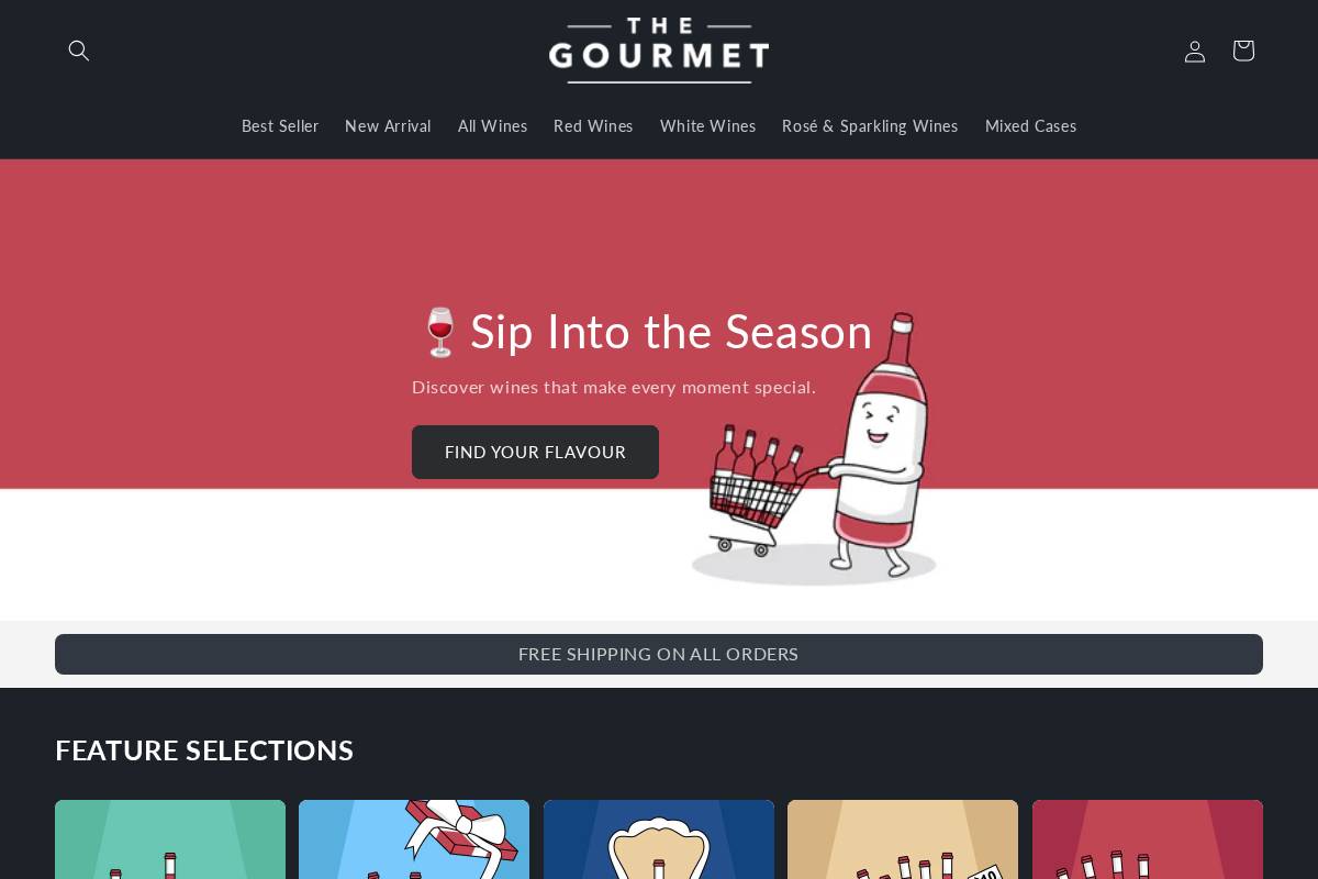 The Gourmet homepage screenshot