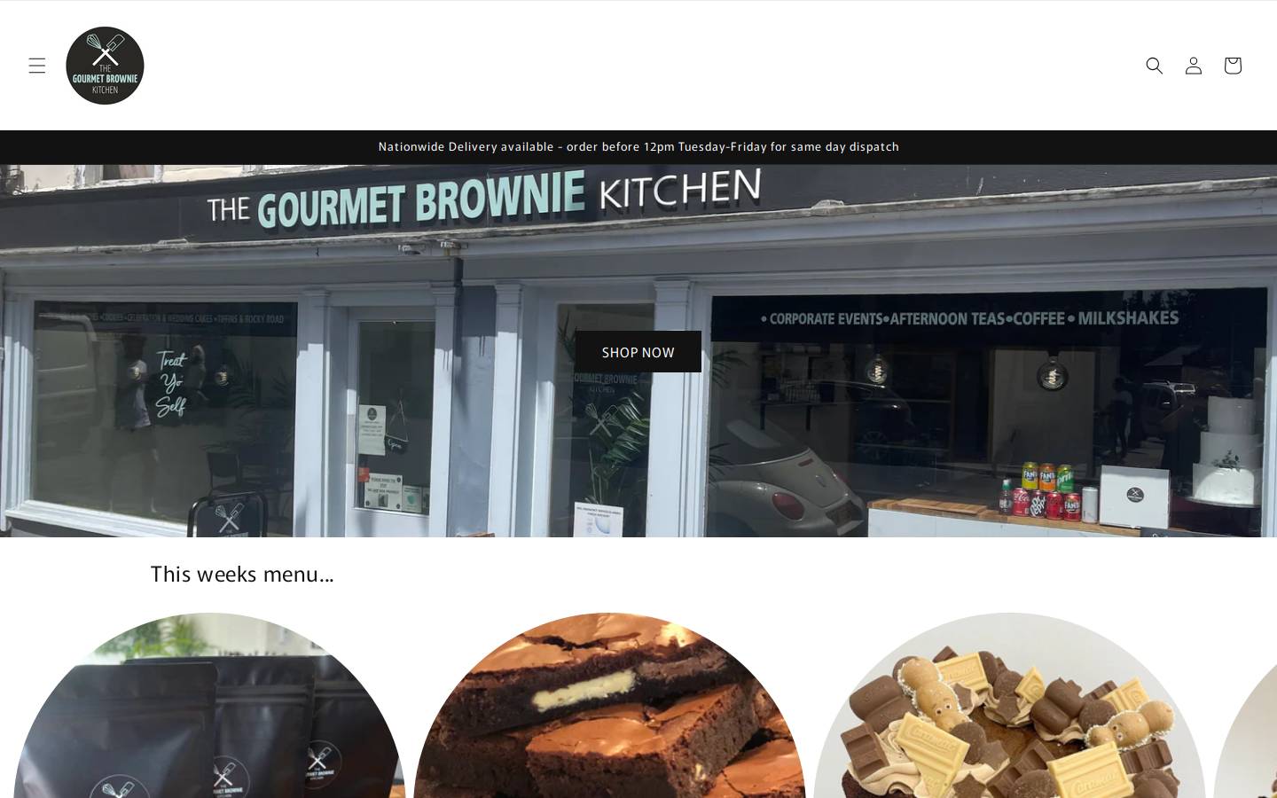 thegourmetbrowniekitchen.com homepage screenshot