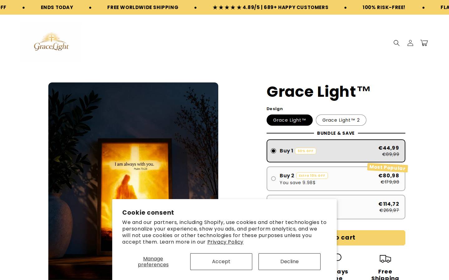 thegracelights.com homepage screenshot