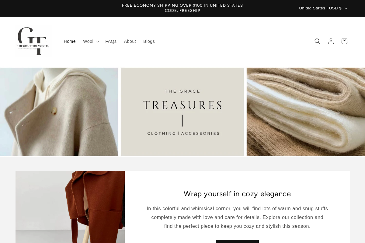 TheGraceTreasures homepage screenshot