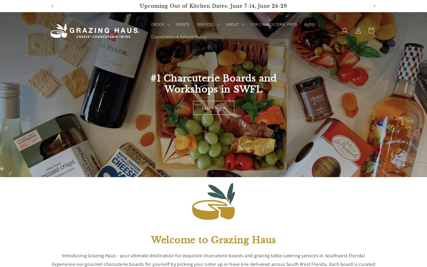 thegrazinghaus.com homepage screenshot