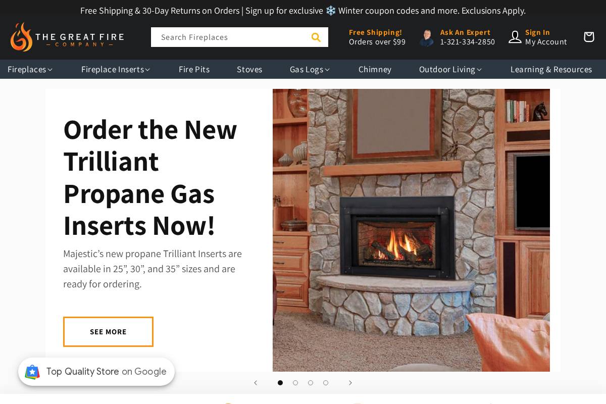 The Great Fire Company homepage screenshot