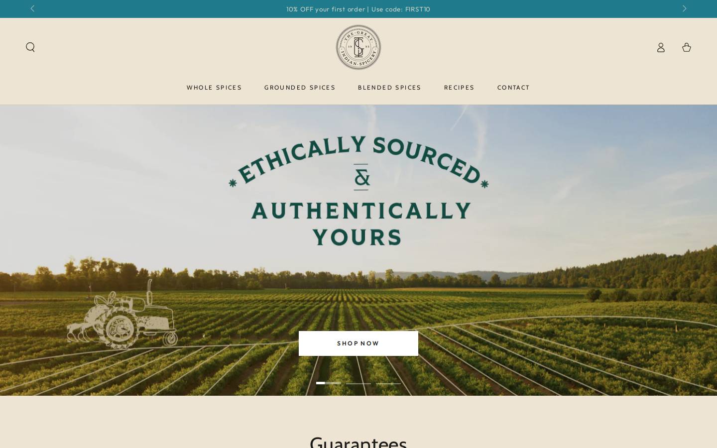 thegreatindianspicery.com homepage screenshot