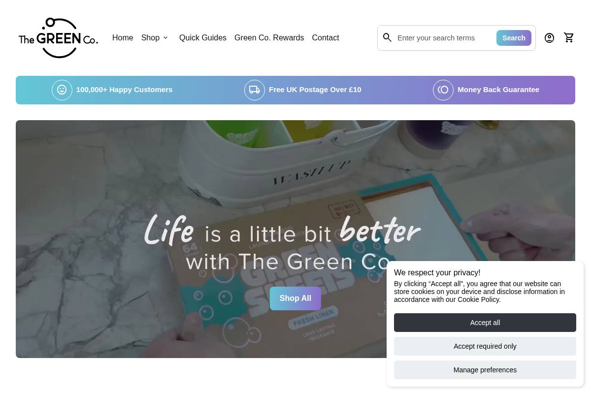 The Green Company homepage screenshot