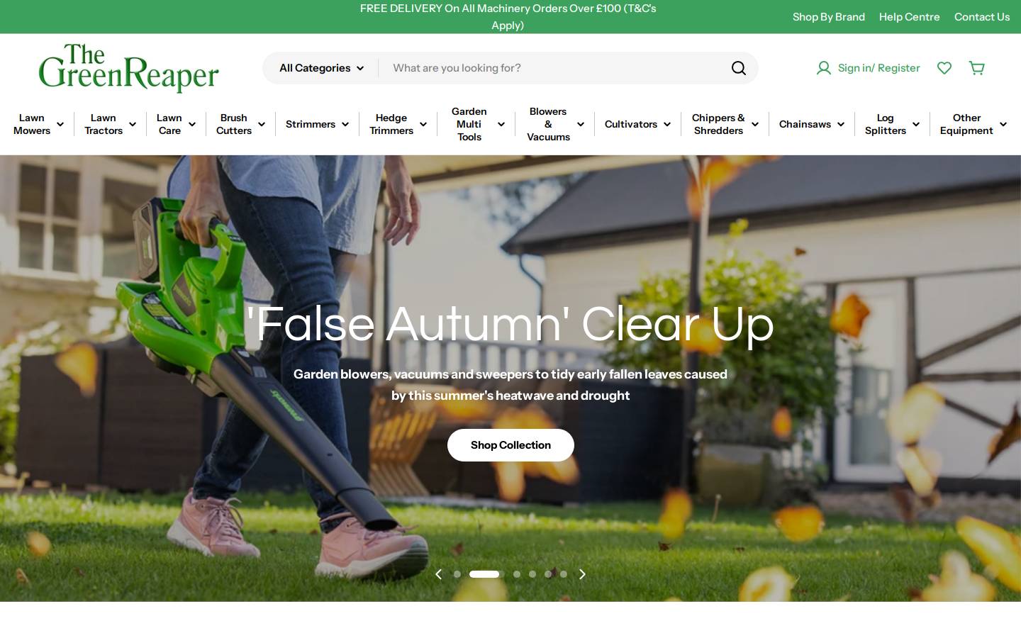 The Green Reaper homepage screenshot