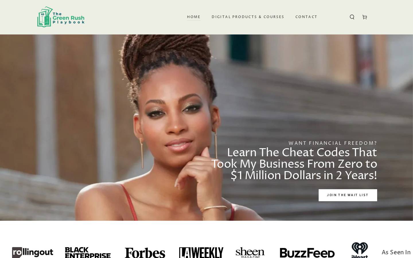 thegreenrushplaybook.com homepage screenshot