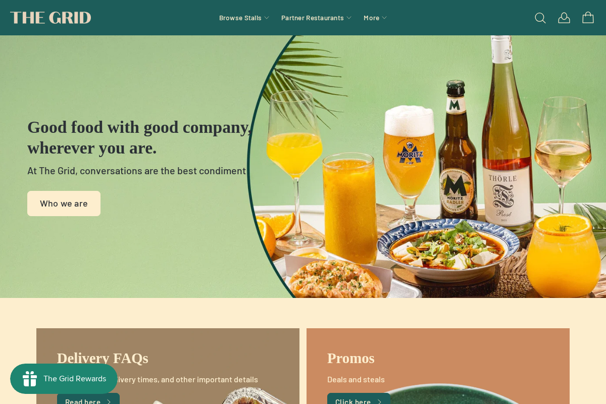 The Grid Food Market Online homepage screenshot