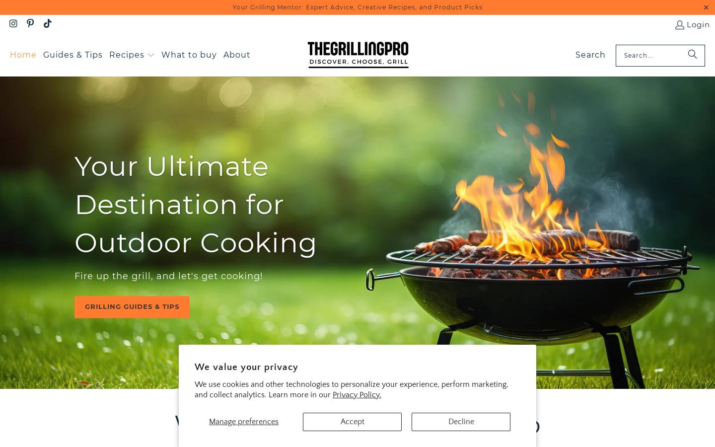 thegrillingpro.com homepage screenshot