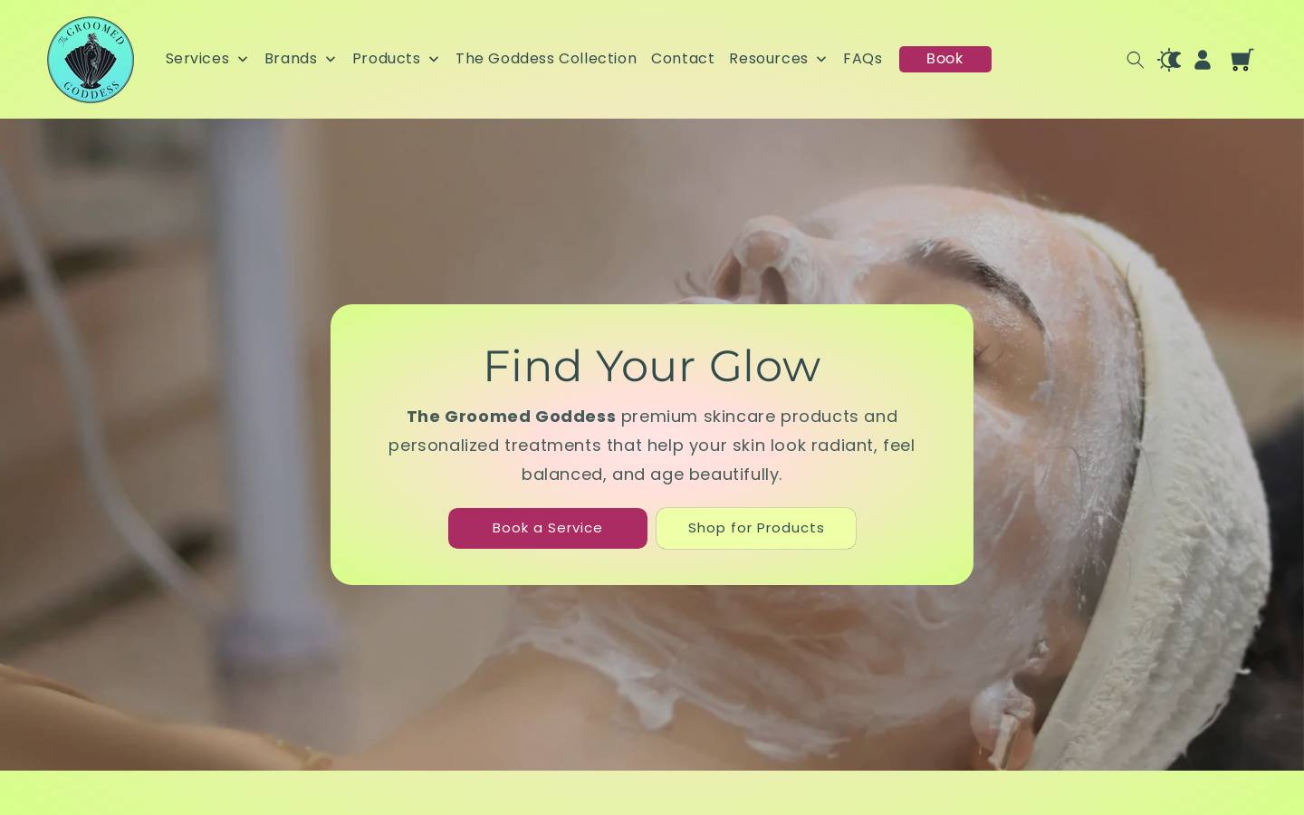thegroomedgoddess.com homepage screenshot