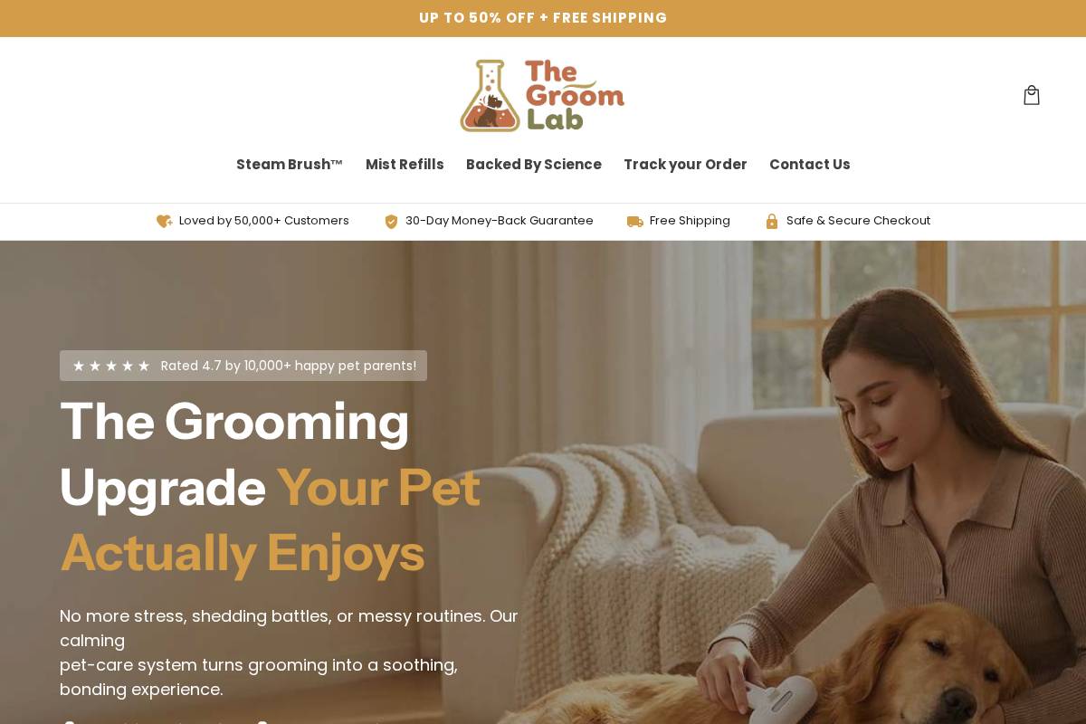 Thegroomlab homepage screenshot