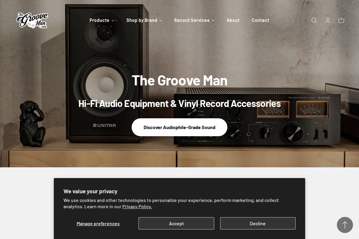 The Groove Man homepage screenshot