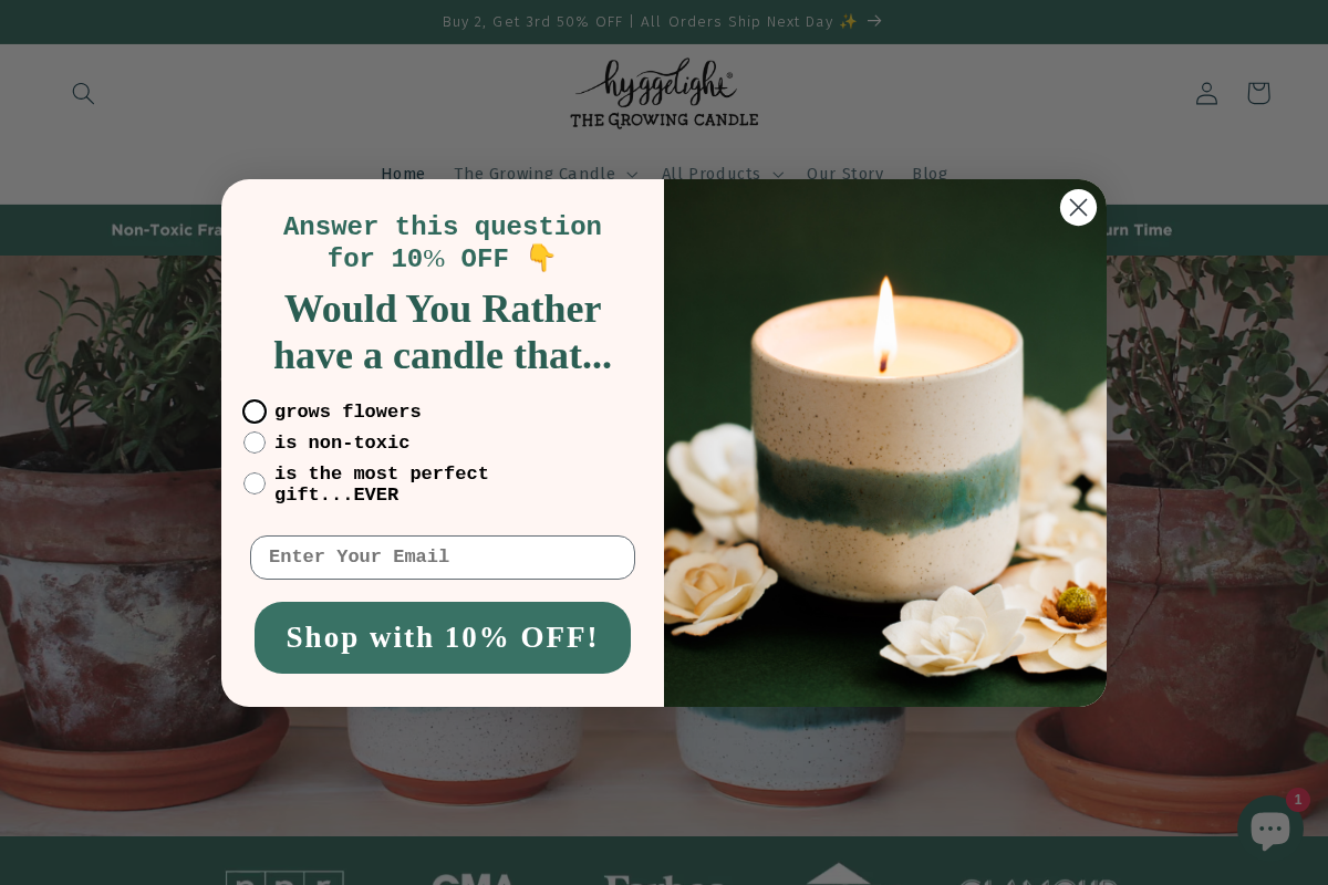 Hyggelight | The Growing Candle homepage screenshot