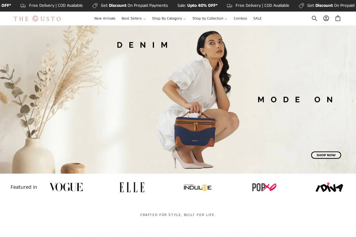 thegusto.in homepage screenshot