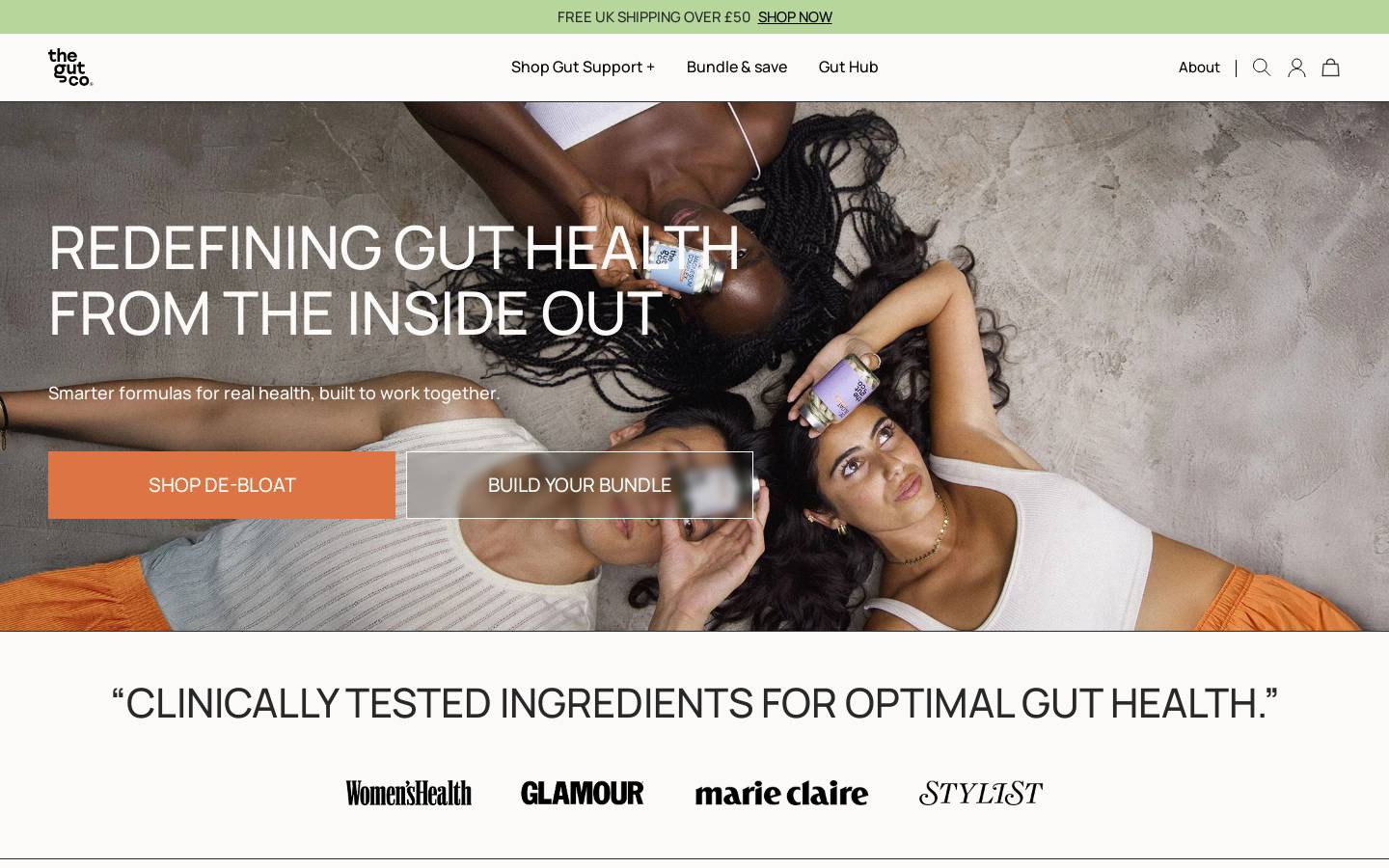 Thegutco homepage screenshot