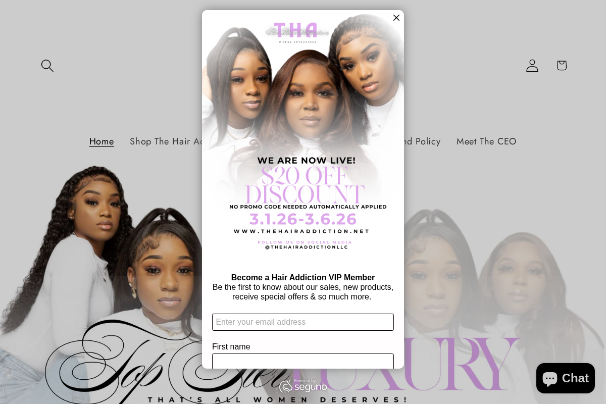 thehairaddiction.net homepage screenshot